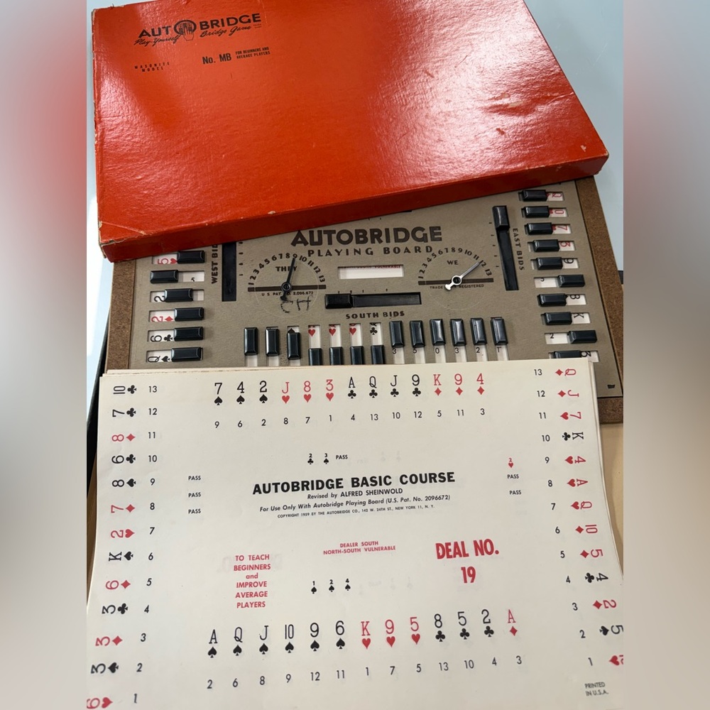 Vintage Autobridge 1950’s Wooden Playing board Game approx 20 FINAL SALE 1/6‎